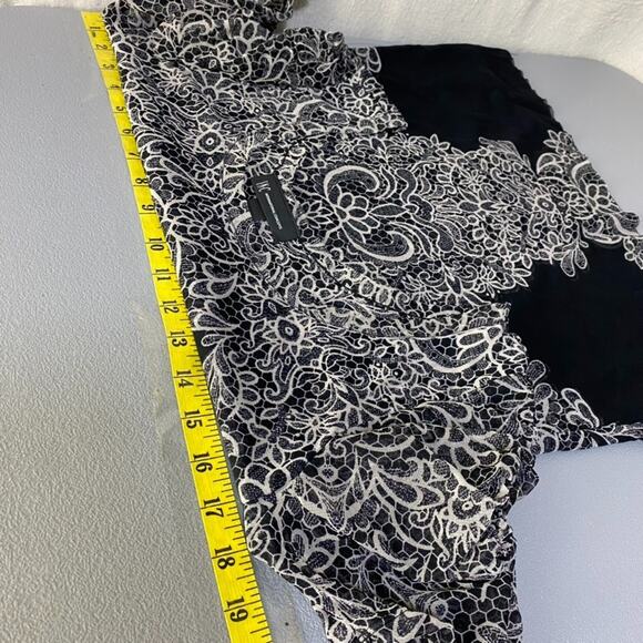 INC Womens Y2K Whimsigoth Black Mesh Top Size XL Grunge Gothic Dark Floral - Picture 7 of 9